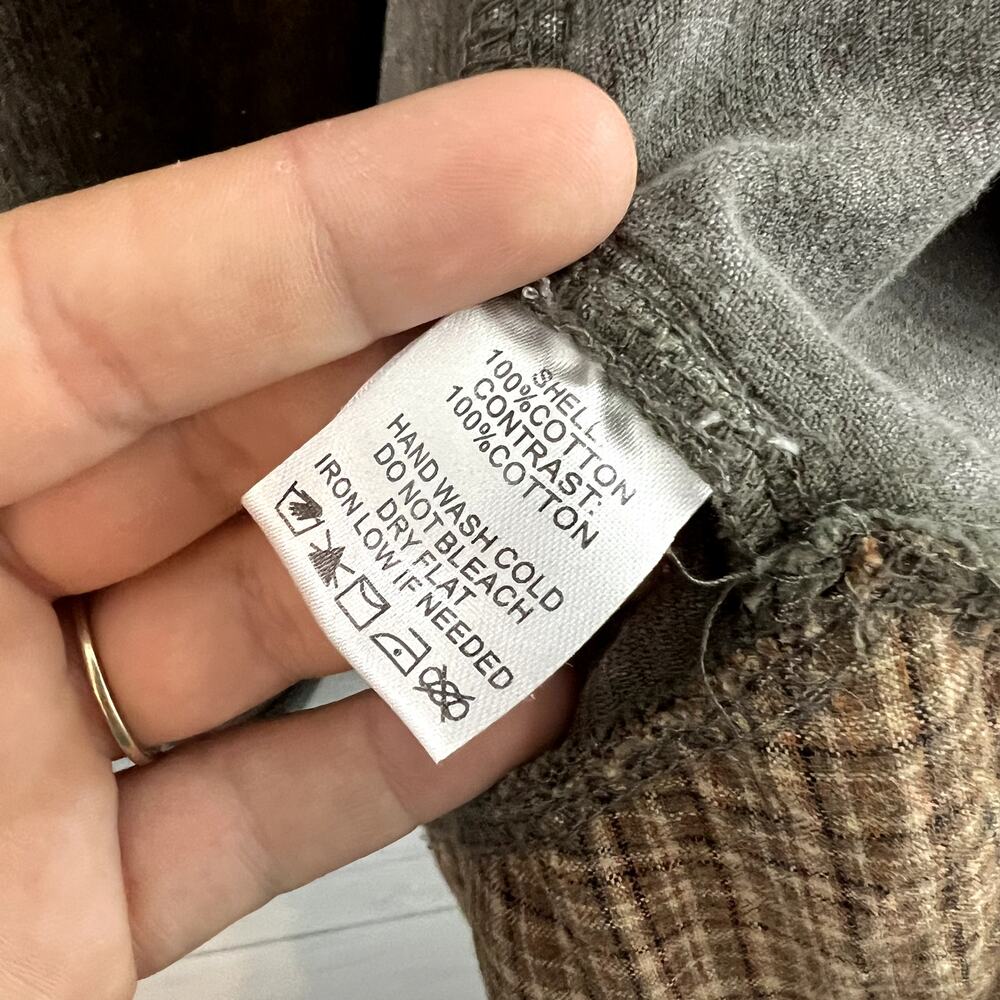 Dress Up Gray Corduroy & Plaid Shacket Size L - Picture 10 of 11
